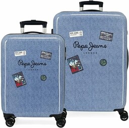 Pepe Jeans Cyfrowy zestaw walizek niebieski, 55/68 cm,