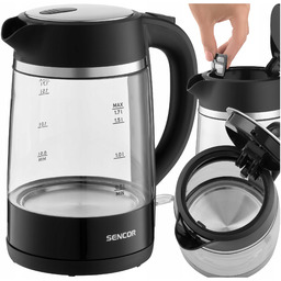 Czajnik Elektryczny Szklany Bezprzewodowy 1,7L 2200W Sencor Filtr