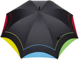 Parasol damski automat czarny z lamówką