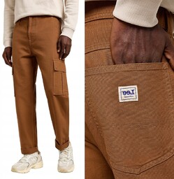 Lee CARGO PANT RELAXED Acorn WORKWEAR LUŹNE BRĄZOWE