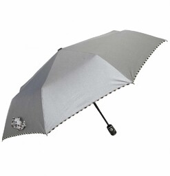 Parasol damski pełny automat srebrny metalic