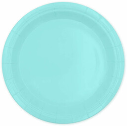 Talerzyki papierowe turkusowe - 18 cm - 6