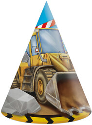 Czapeczki urodzinowe Budowa - 6 szt.