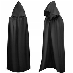 Peleryna z kapturem czarna