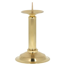 Lichtarz mosiężny liturgiczny pojedynczy 19 cm