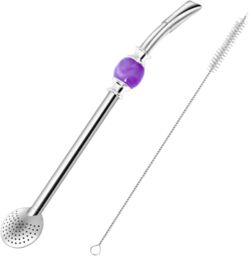 Bombilla z fioletowym kamieniem 21cm + Czyścik