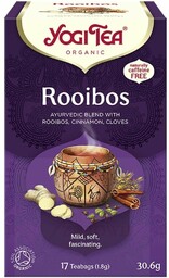 Słodka, rozgrzewająca herbata WYKWINTNY ROOIBOS, Yogi Tea, 17x1,8g