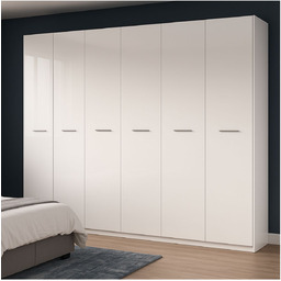 Duża szafa 6-drzwiowa garderoba biały połysk Bellagio (BD-26-WB)