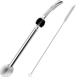 Bombilla z czarnym kamieniem 21cm + czyścik