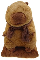 Maskotka KAPIBARA 45 cm z zimowym szaliczkiem kocyk