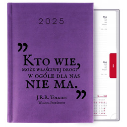 KALENDARZ FIOLETOWY A5 2025 PREZENT Z WŁADCA PIERŚCIENI