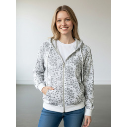 Rozpinana bluza z kapturem szary S