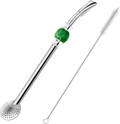 Bombilla z zielonym z kamieniem 21cm + czyścik