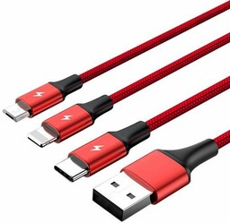 Unitek Kabel ładujący 3-in-1 USB - USB-C/microUSB/Lightning, 1,2m;