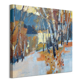 Birch, Frost and Winter Lake - obraz