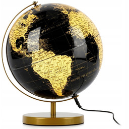 Lampka Stołowa Globus Led Czarno-Złota 31 cm Dekoracja