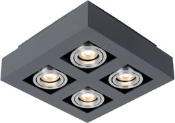 Plafon metalowy czarny kwadratowy 4-punktowy IT8002S4-BK/AL z serii