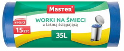 Worki na śmieci MASTER Z TAŚMĄ 35l dwuwarstwowe