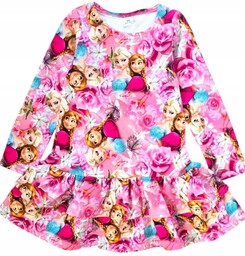 Sukienka 98 Dla Dziewczynki Różowa Z Falbankami Elsa