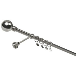 Karnisz pojedynczy 19 mm efekt stali 240 cm