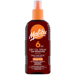 Malibu, Dry Oil Spray SPF6, Olejek Brązujący