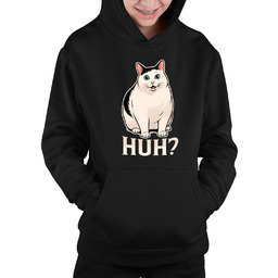 Huh? - biały kot - dziecięca bluza