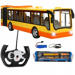 Duży Autobus Miejski przegubowy Zdalnie Sterowany Ładowany Akumulator