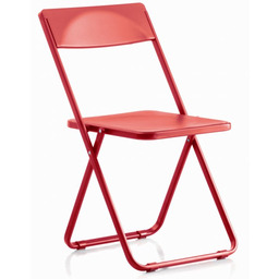 Składane krzesło Slim czerwone, minimalistyczne, niewielkie, konferencyjne, eventowe