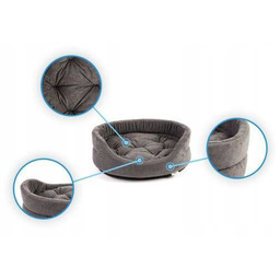 FERA Legowisko dla psa owalne z poduszką 66x55x17