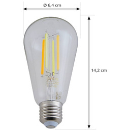 Żarówka LED E27 ściemnialna ST64 przezroczysta 7W 806
