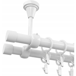 Karnisz Metalowy Podwójny Sufitowy 19 MM Biały 300