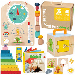 Zabawka Tooky Edukacyjne Pudełko Montessori Układanka Liczydło Tablica