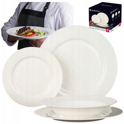 Talerze Zestaw Obiadowy Serwis Dla 6 Osób Porcelanowy