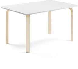 Stół ELTON, 1200x800x640 mm, biały laminat, brzoza