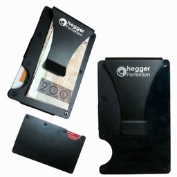 Hegger Portfel aluminiowy karty płatnicze z klipsem czarny