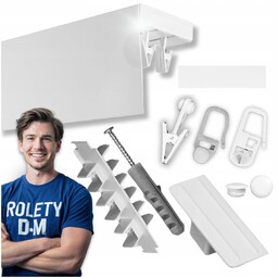 Karnisz podwójny Dwutorowy Szyna Sufitowa Z Maskownica 9cm