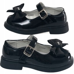 Baleriny Lakierki Czarne Dziecięce Buty Dla Dziewczynki