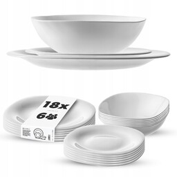 Serwis Obiadowy Zestaw Talerzy 18szt Talerze Komplet Zastawa