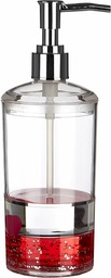 Premier Housewares Dozownik do balsamu/mydła, przezroczysty/czerwony, 7 x