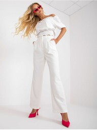 Białe spodnie garniturowe dla kobiet