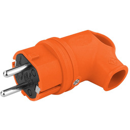 Wtyczka gumowa kątowa 16A 230V pomarańczowa Schuko 3101-302-2300