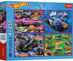 Trefl PUZZLE 4X250 WYśCIGOWE AUTA TREFL