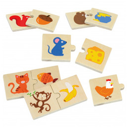 Puzzle Viga Drewniane Nakarm Zwierzątko Co jedzą Zwierzęta