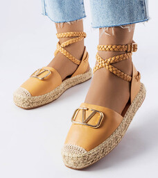 Brązowe wiązane espadryle Parent-39
