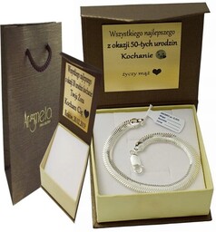 Bransoletka Srebrna Wąż Diamentowany 6,00 mm pr 925