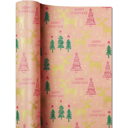 Papier do pakowania prezentów świątecznych 43cm 15m Renifer