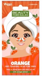 BEAUTY FORMULAS Paski na nos głęboko oczyszczające Pomarańcza