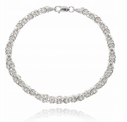 Bransoletka Srebrna Splot Królewski Okrągły 4,5 mm pr