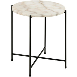 Stolik kawowy Avila okrągły marmurowy biały nowoczesny glamour