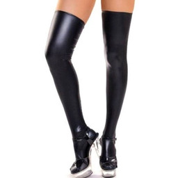 Błyszczące czarne pończochy